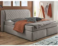 Posteľ boxspring Winnipeg 180x200 cm, sivá tkanina%